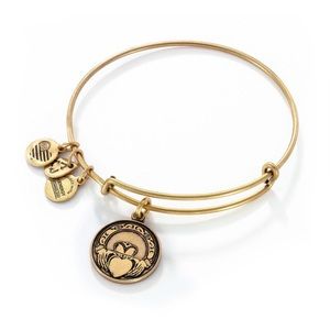 Alex and Ani 2015 Claddagh Bangle Bracelet Gold Color One Size Adjustable